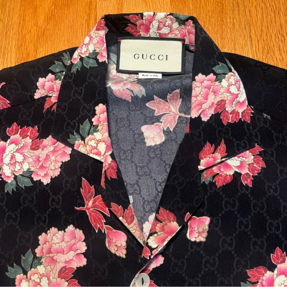 Gucci GG Silk Floral Button Shirt - Picture 2 of 5
